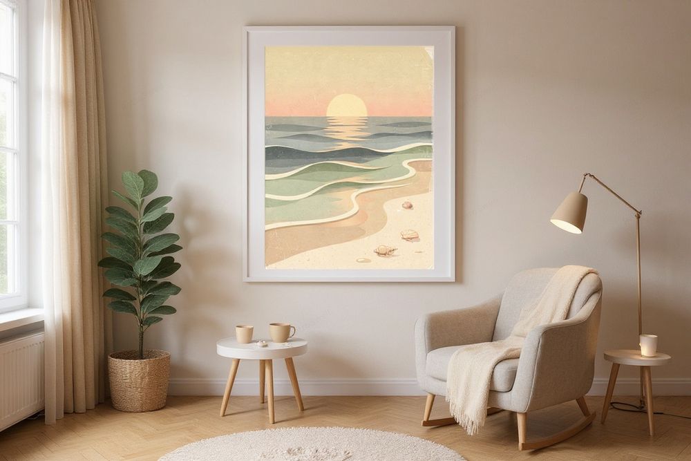 Ocean Waves Nursery Art — room mockup