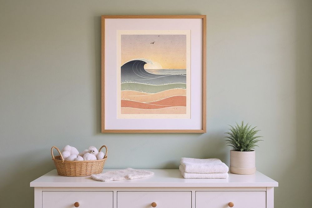 Ocean Waves Nursery Art — room mockup