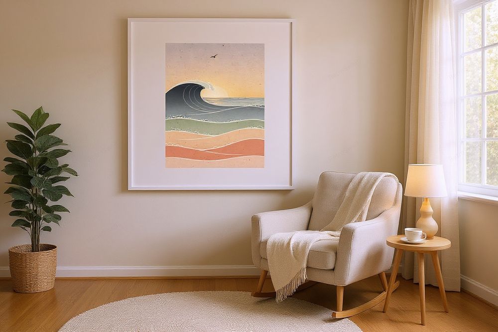 Ocean Waves Nursery Art — room mockup