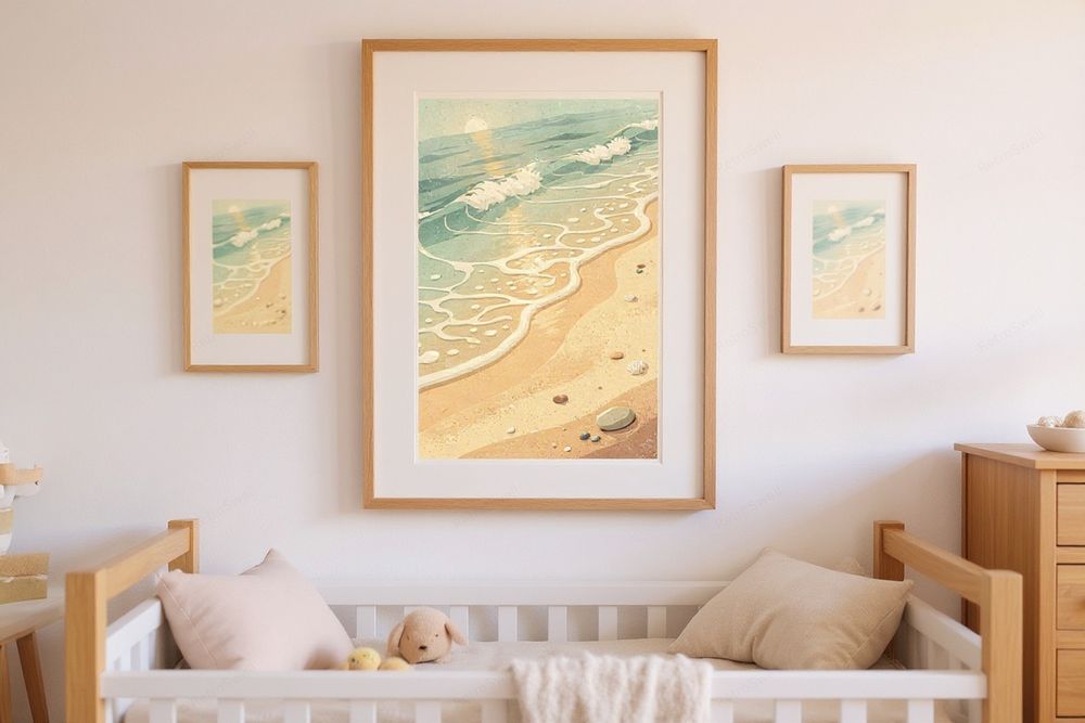 Ocean Waves Nursery Art — room mockup