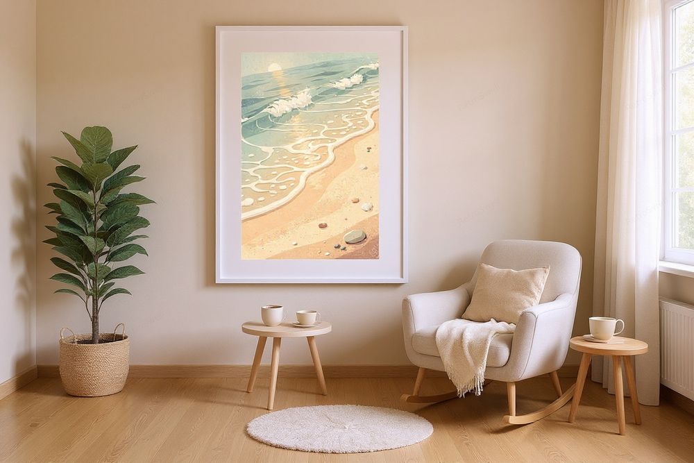 Ocean Waves Nursery Art — room mockup