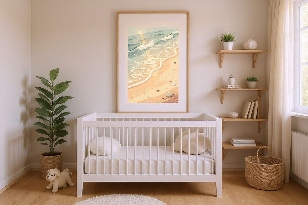 Ocean Waves Nursery Art — room mockup