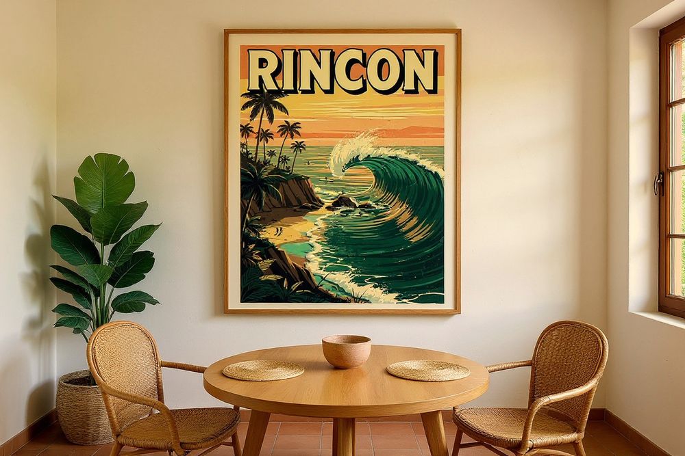 Rincon California Surf Poster