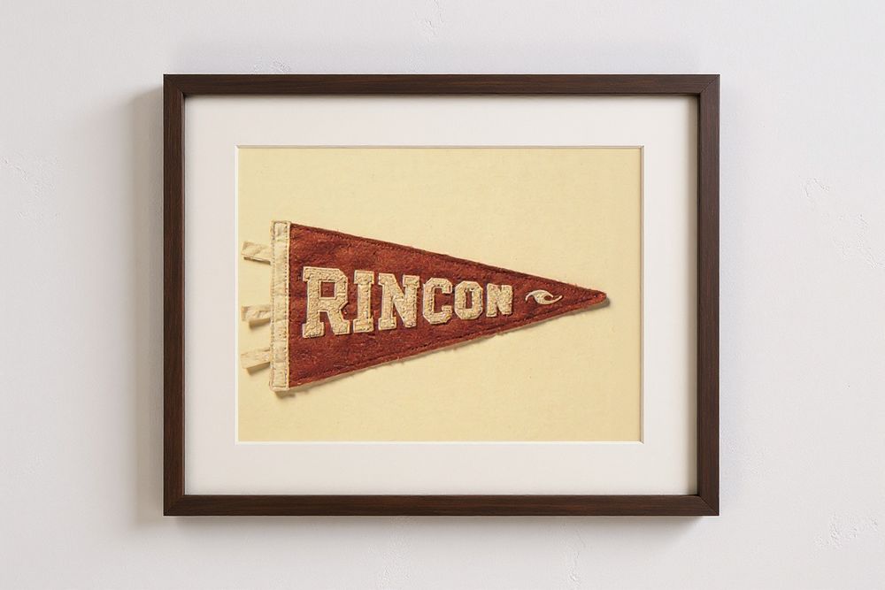 Rincon Surf Pennant Print — room mockup
