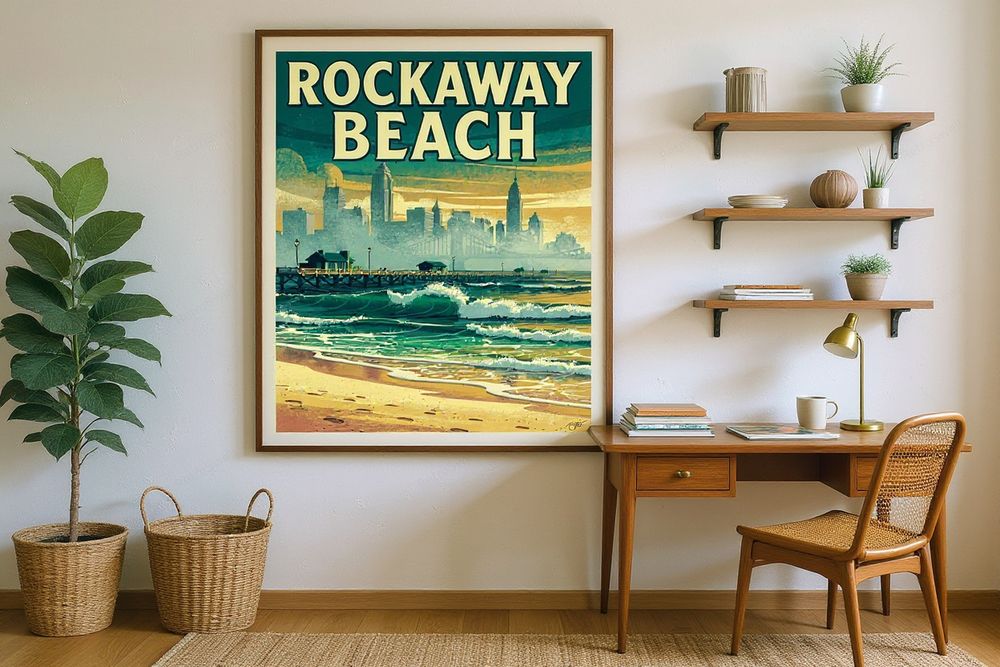 Rockaway Beach NYC Poster — room mockup