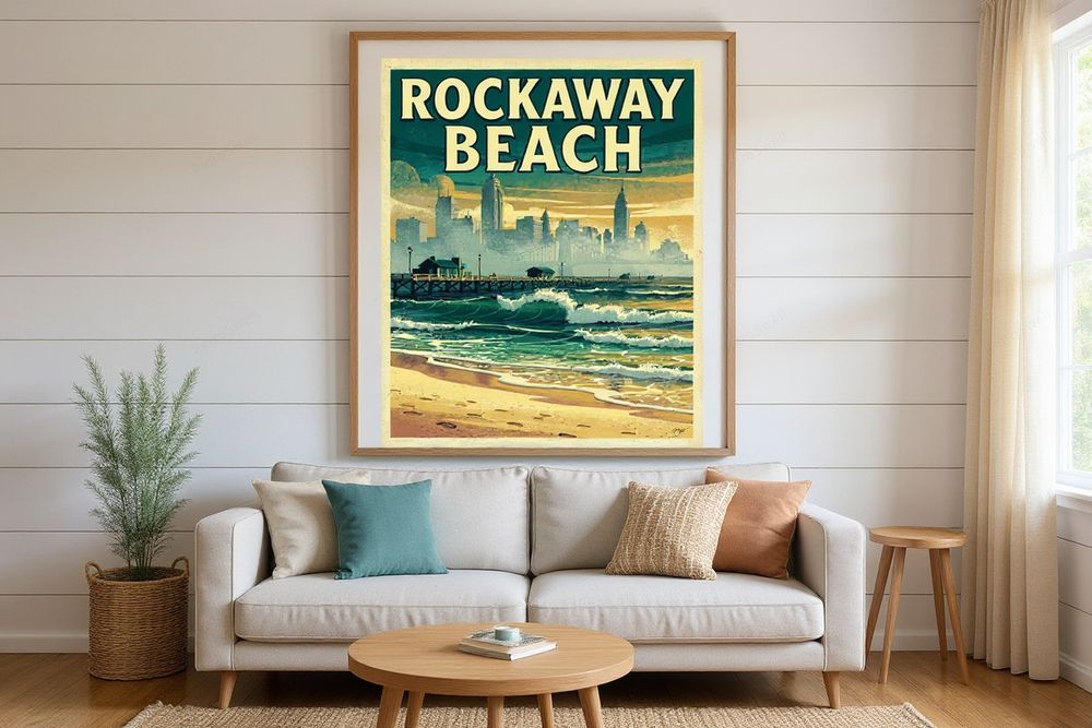 Rockaway Beach NYC Poster — room mockup