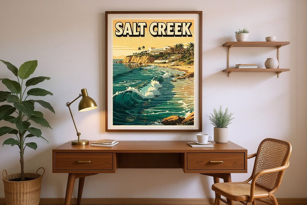 Salt Creek Surf Poster — room mockup
