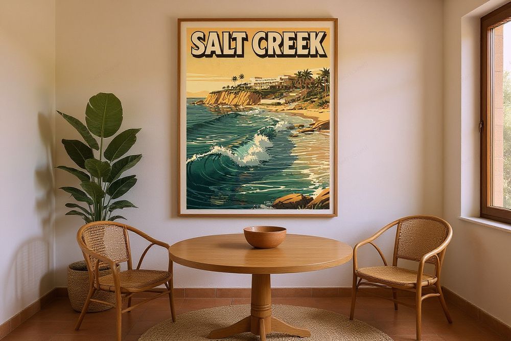 Salt Creek Surf Poster — room mockup