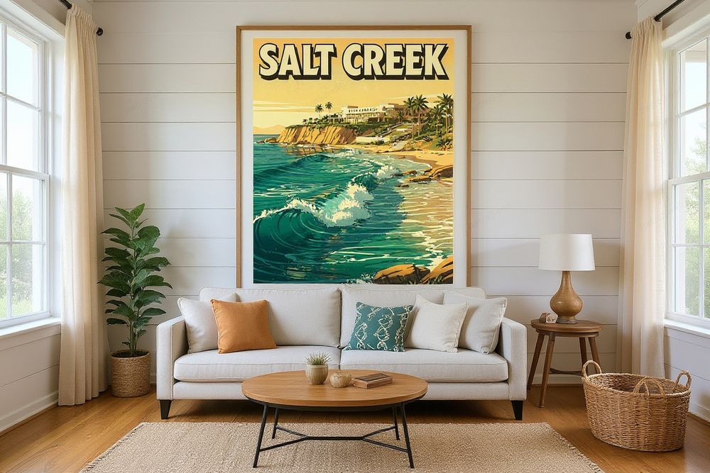 Salt Creek Surf Poster — room mockup