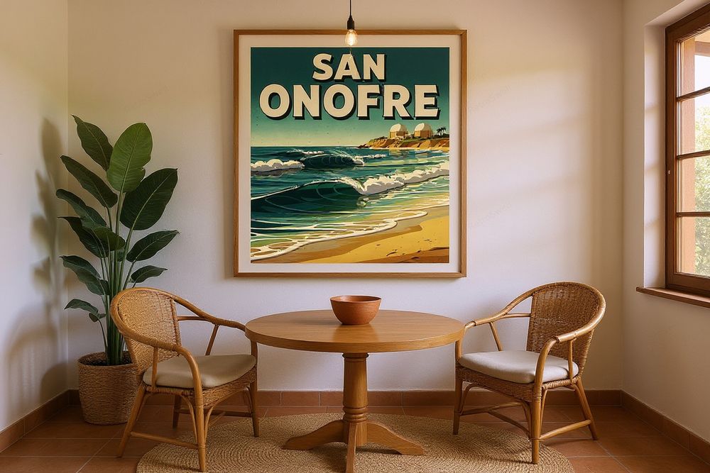 San Onofre Surf Poster — room mockup