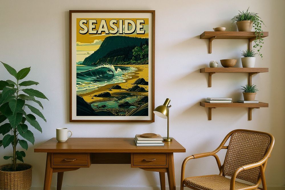 Seaside Surf Poster — room mockup