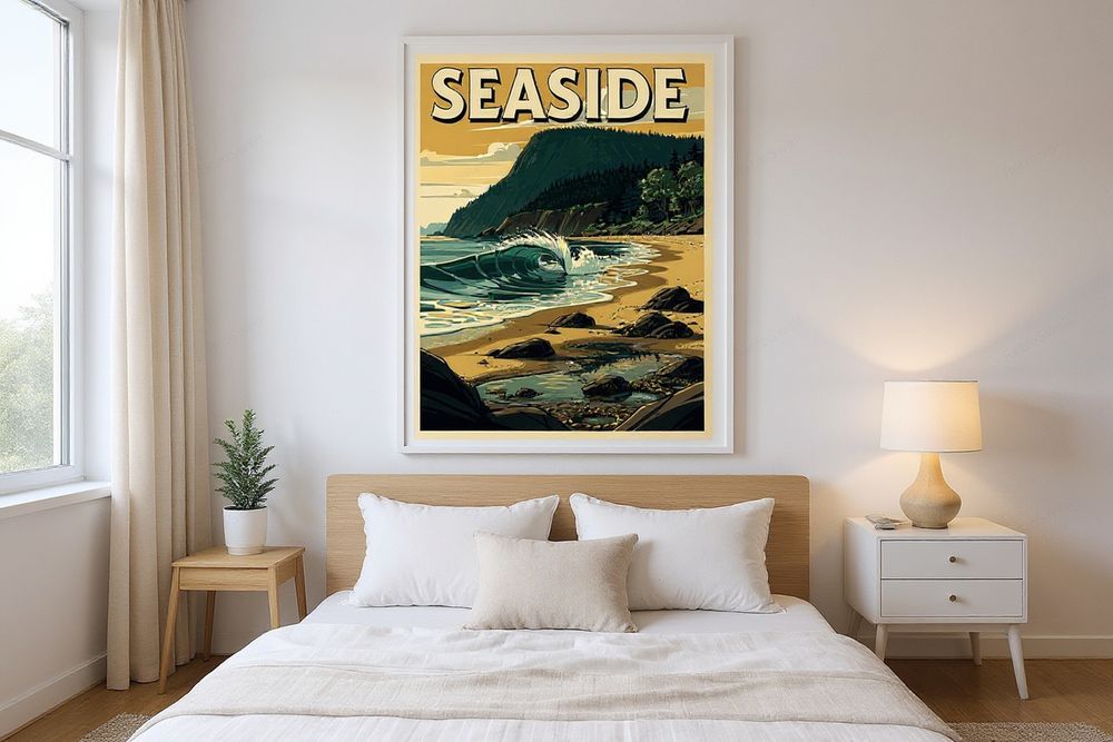 Seaside Surf Poster — room mockup