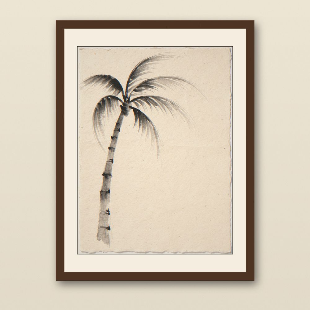 Sumi-e Lone Palm Print