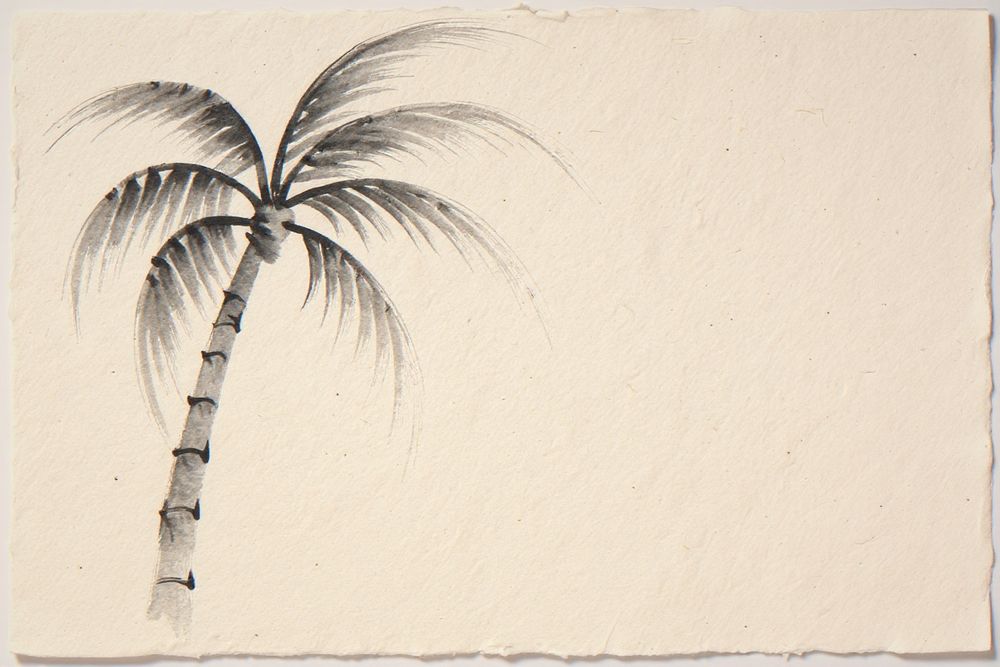 Sumi-e Lone Palm Print — room mockup