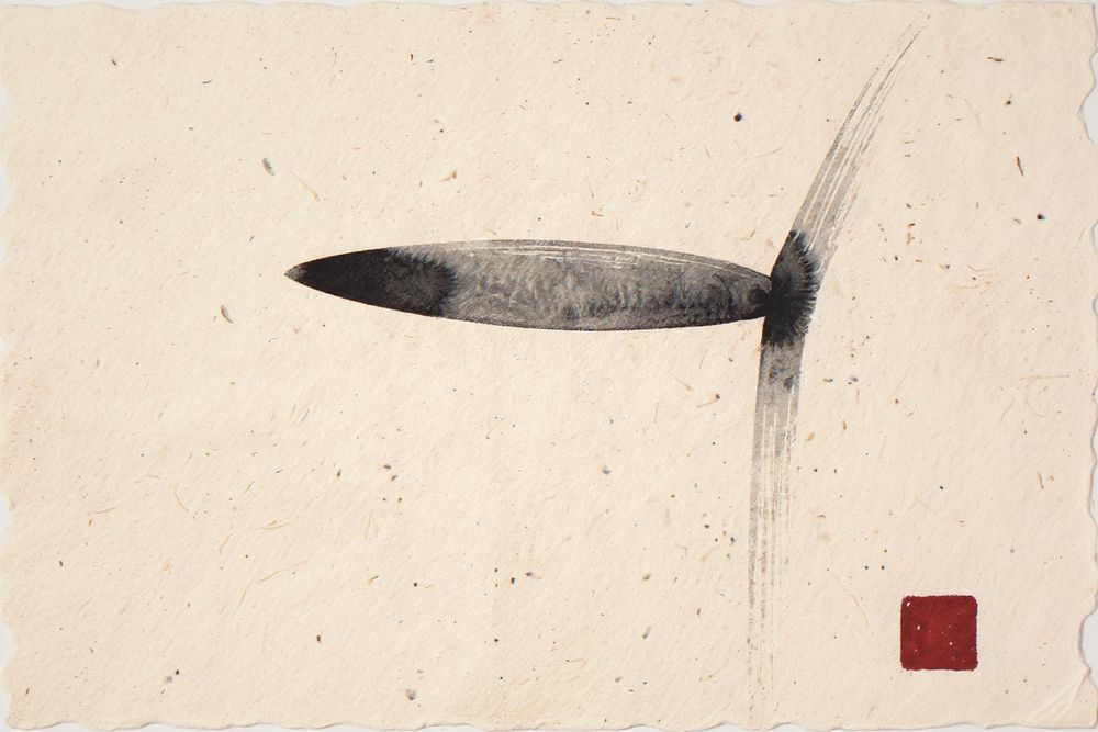 Sumi-e Longboard Still Life Print — room mockup