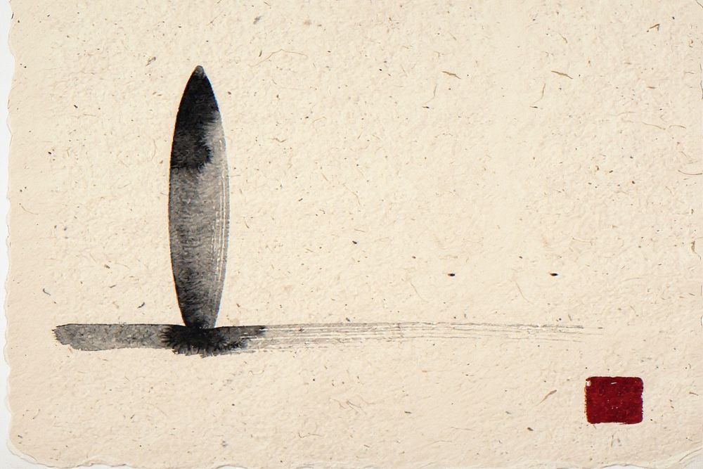 Sumi-e Longboard Still Life Print — room mockup