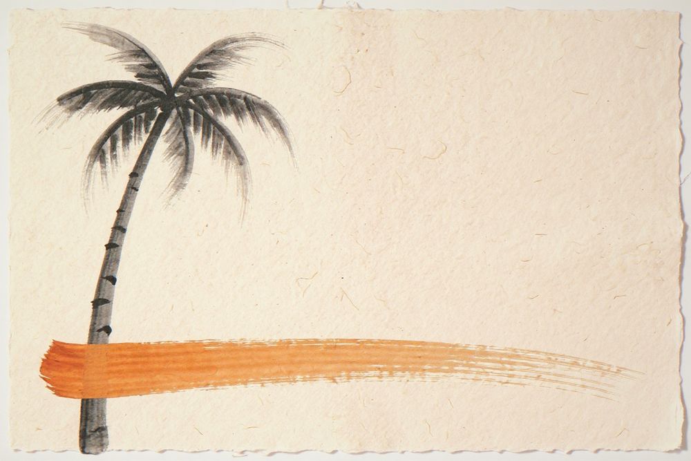Sumi-e Palm Tree Print — room mockup