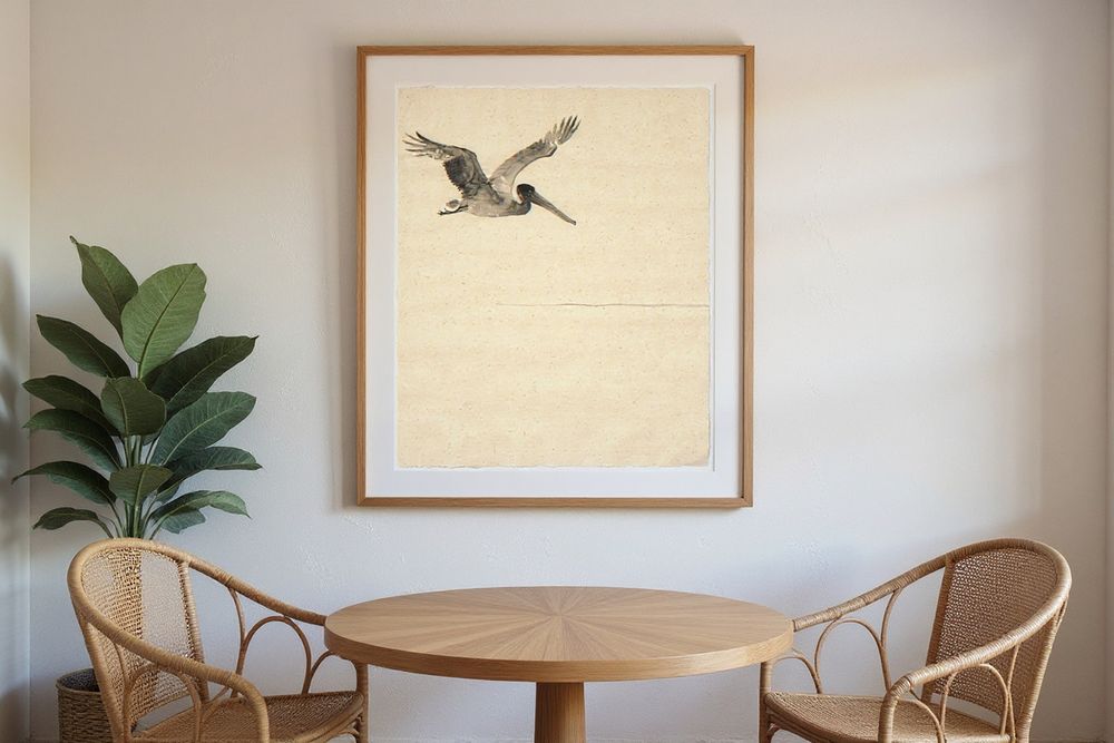 Sumi-e Pelican Print