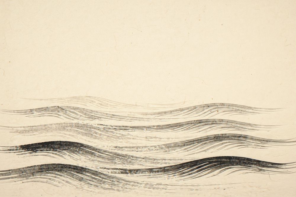 Sumi-e Seven Waves Print — room mockup