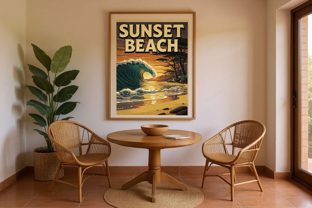 Sunset Beach Hawaii Poster — room mockup