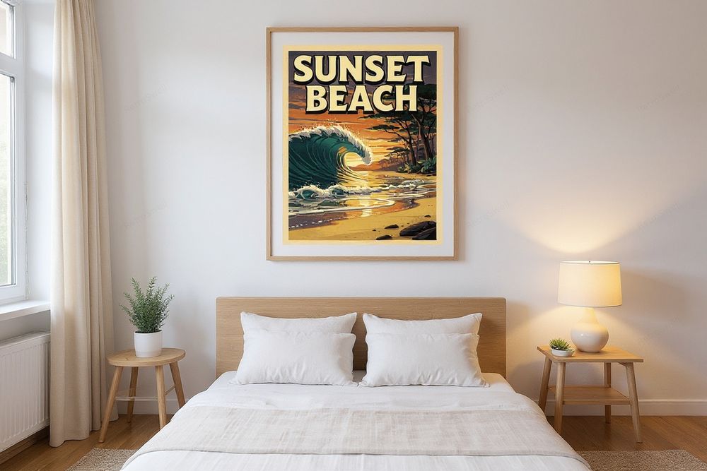 Sunset Beach Hawaii Poster — room mockup
