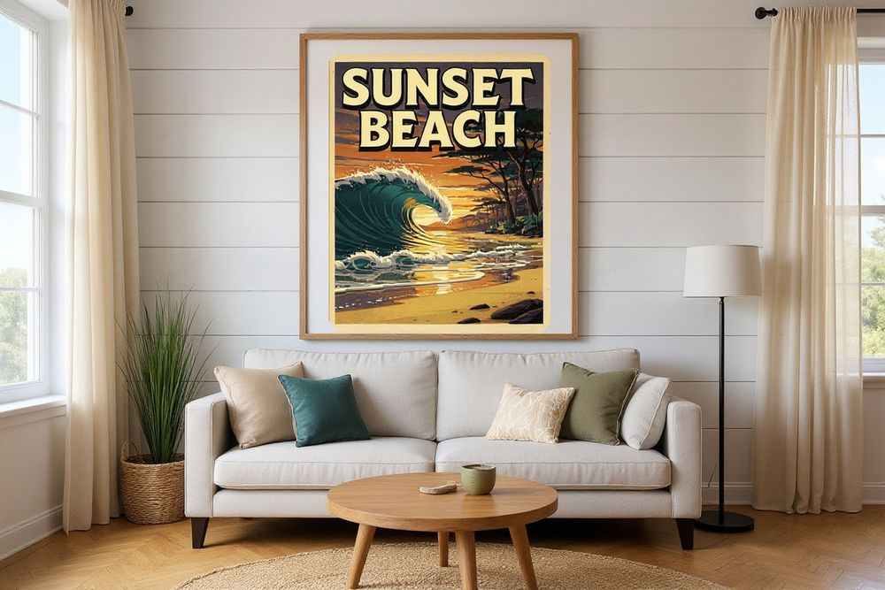 Sunset Beach Hawaii Poster — room mockup