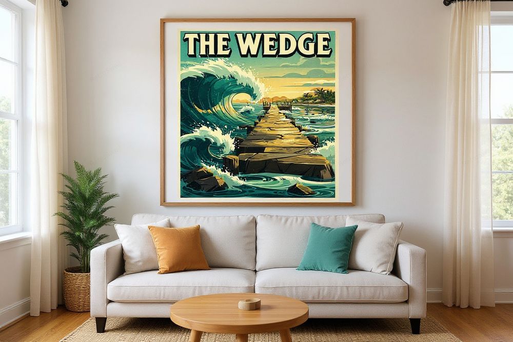 The Wedge Newport Beach Poster — room mockup