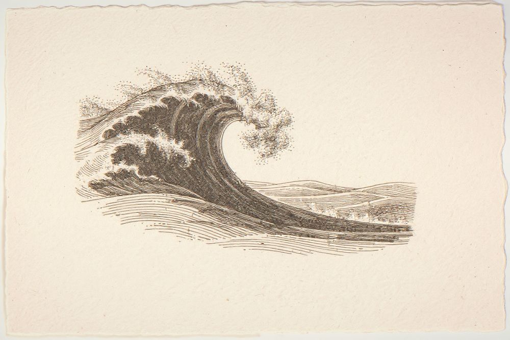Vintage Wave Etching Print