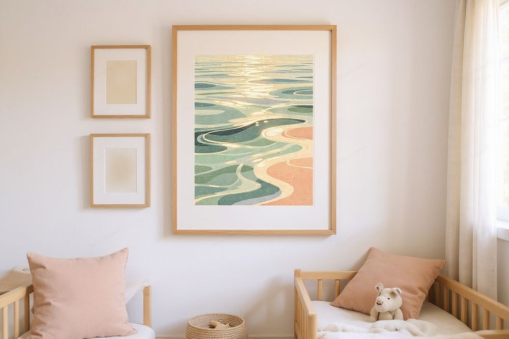 Wave Art Print — room mockup