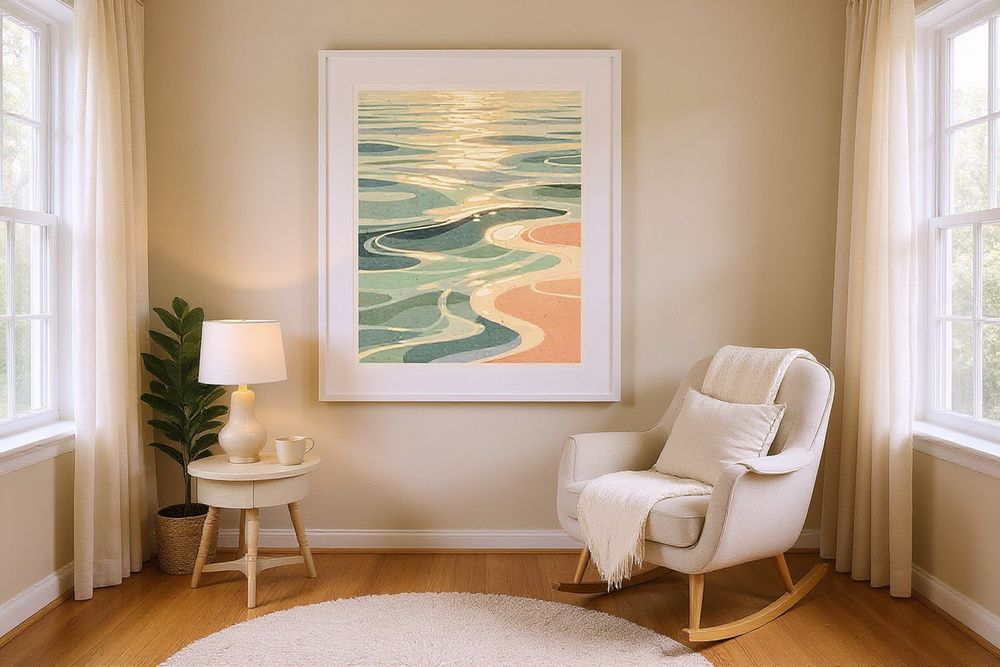 Wave Art Print — room mockup