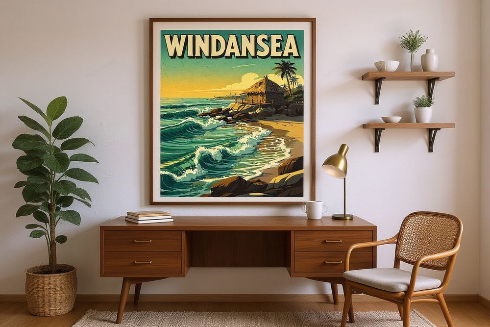 Windansea Beach Poster — room mockup