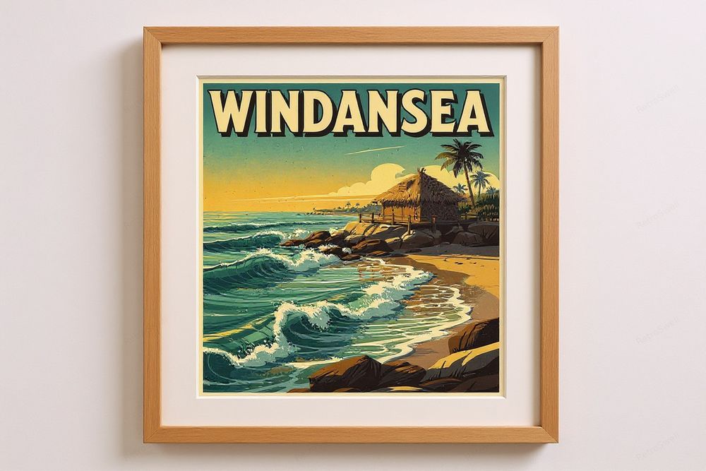 Windansea Beach Poster — room mockup