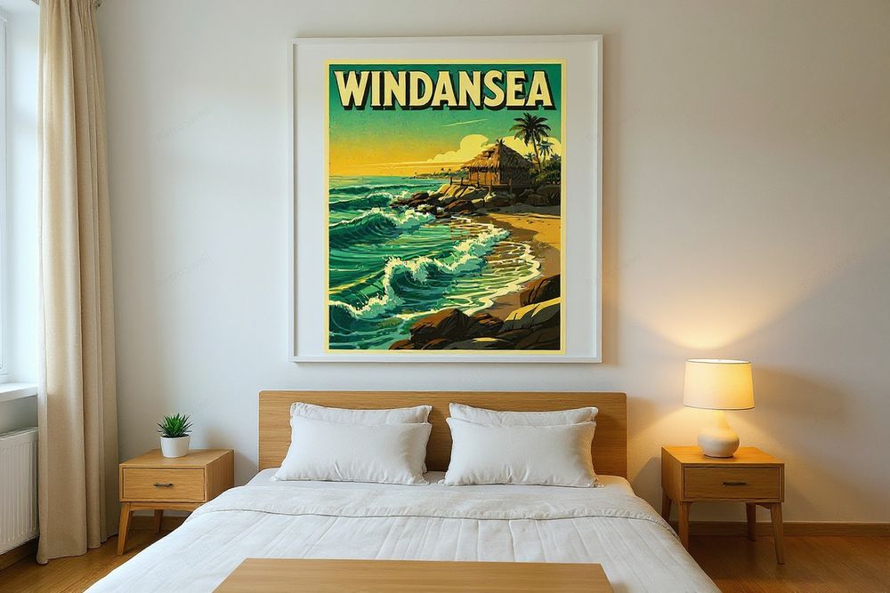 Windansea Beach Poster — room mockup