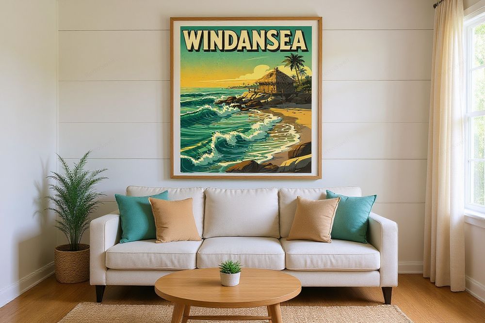 Windansea Beach Poster — room mockup