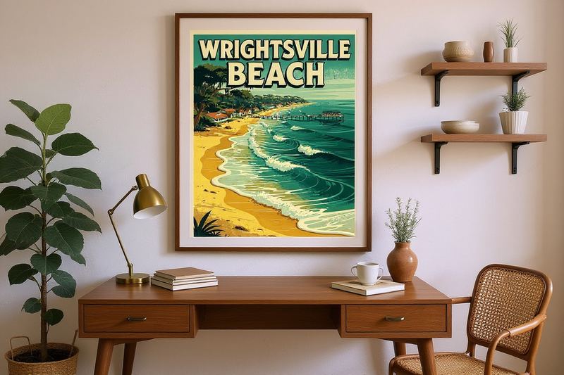 Wrightsville Beach Surf Poster — room mockup