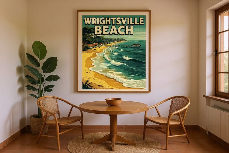 Wrightsville Beach Surf Poster — room mockup