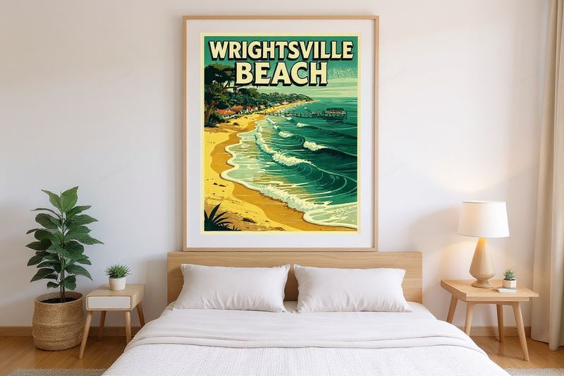 Wrightsville Beach Surf Poster — room mockup