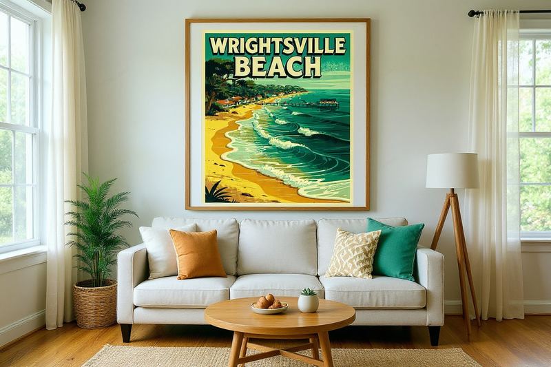 Wrightsville Beach Surf Poster — room mockup