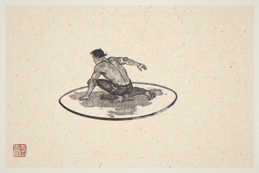 Xieyi Ink Surfer Cutback Print — room mockup